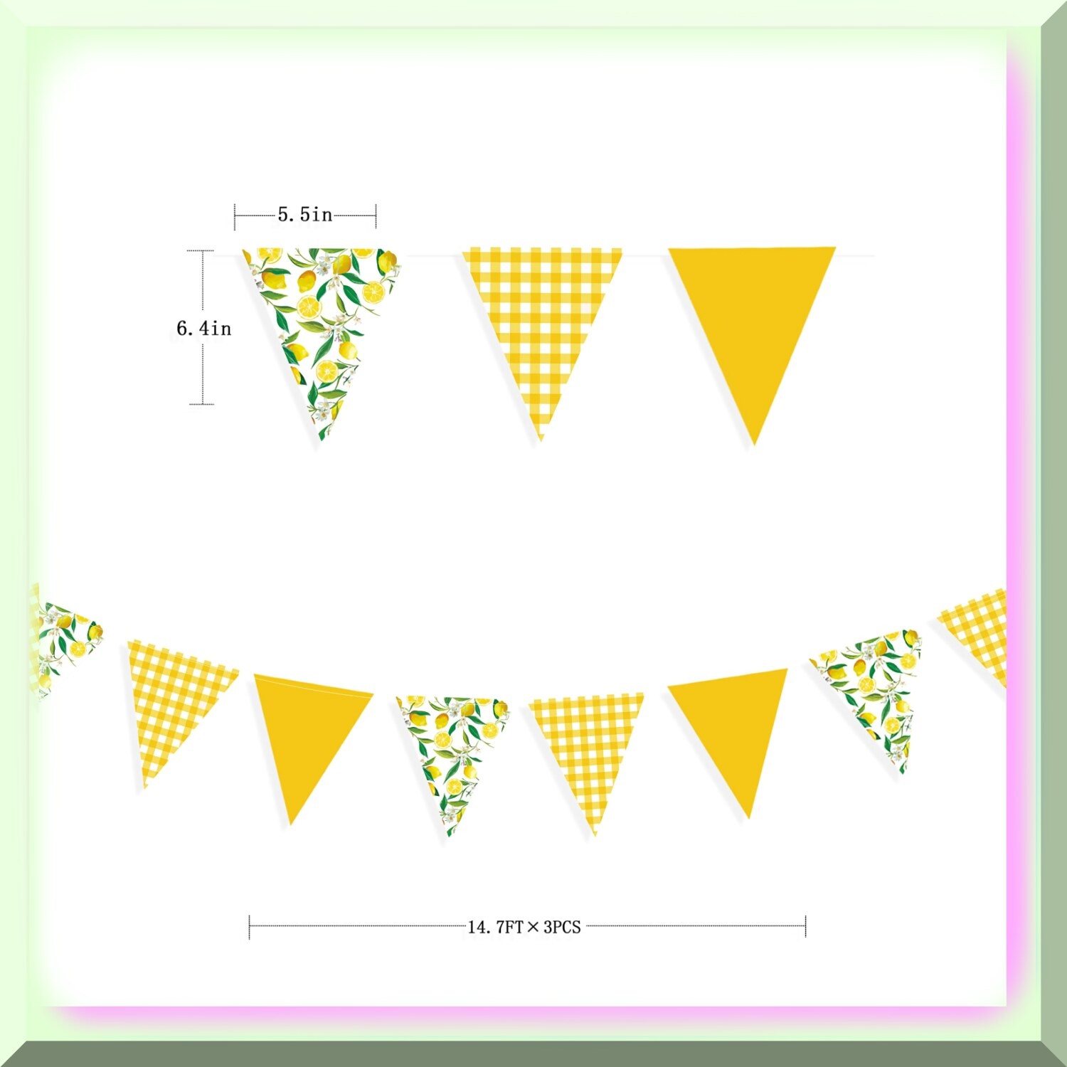 Yellow Floral Celebration Banner 44 ft