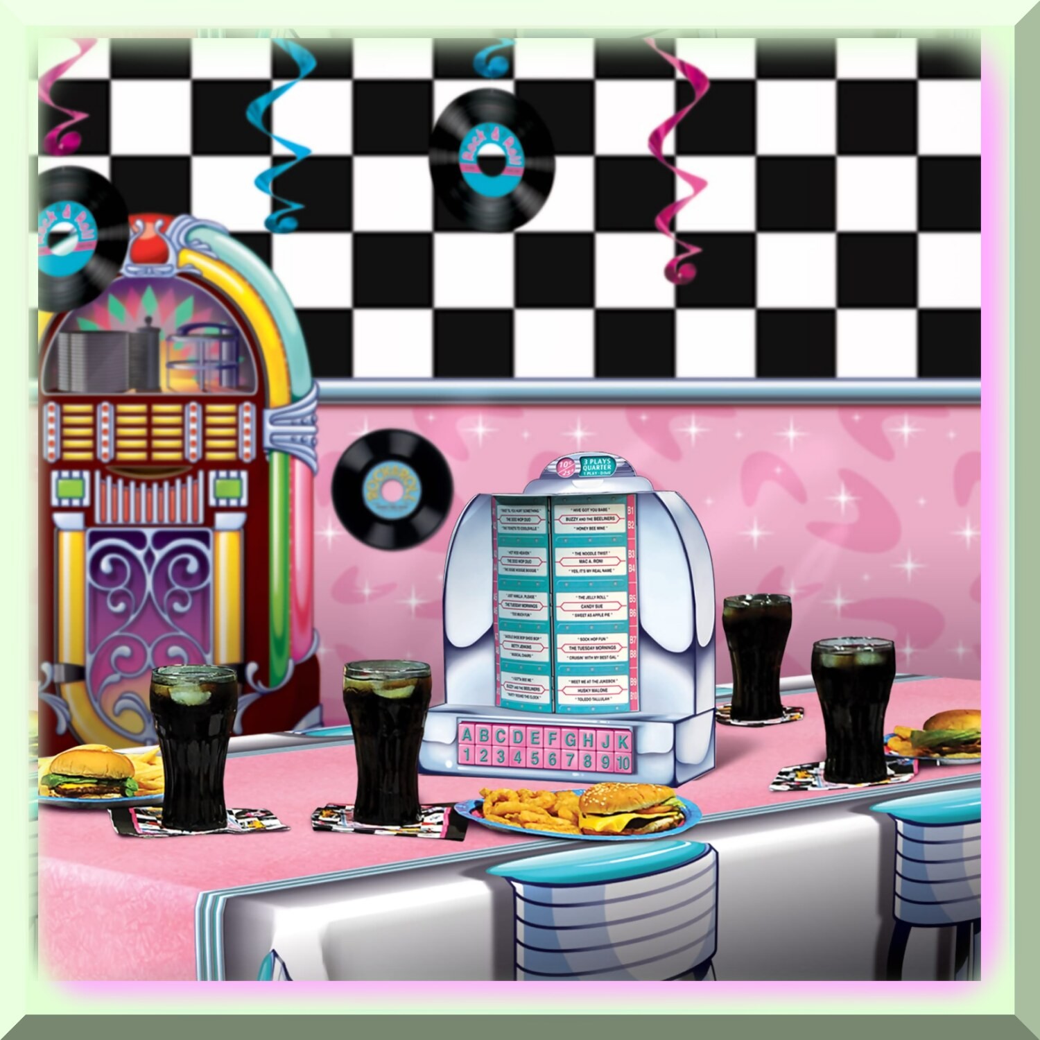 Colorful 3D Jukebox Tabletop Decor for Parties