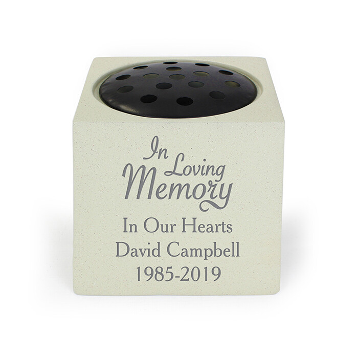 Personalised In Loving Memory Memorial Vase Flower Holder Engraved Remembrance