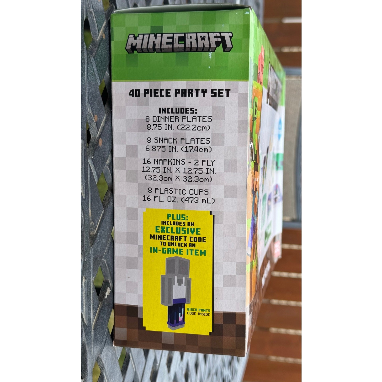 Minecraft Birthday Party Kits for 8 Guests 40 Pcs Total Plates, Napkins, Cups