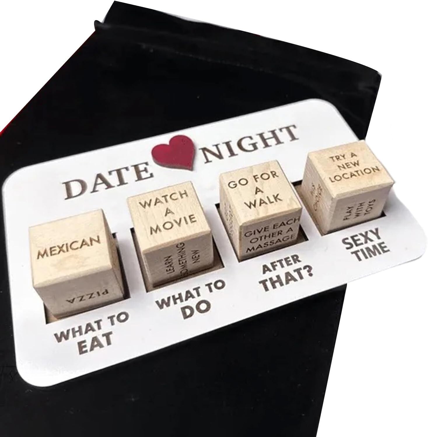 Wooden Date Night Dice: After Dark Edition – Romantic Adventure Dice for Couples