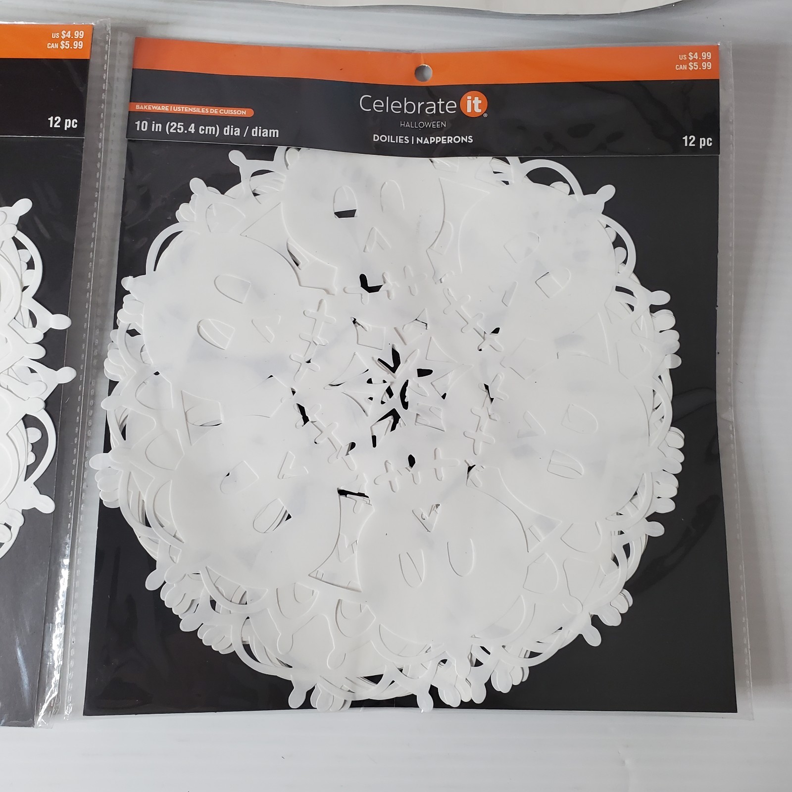 Halloween Trick Or Treat Spiderweb Skulls Doilies 10″ Table Decoration 48 Total