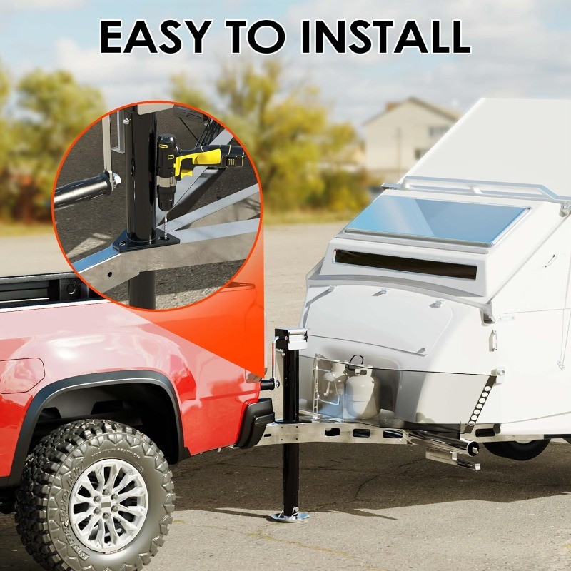 5000 lbs A-Frame Trailer Jack, 15″ Lift, Adjustable 5-Level Drop Leg
