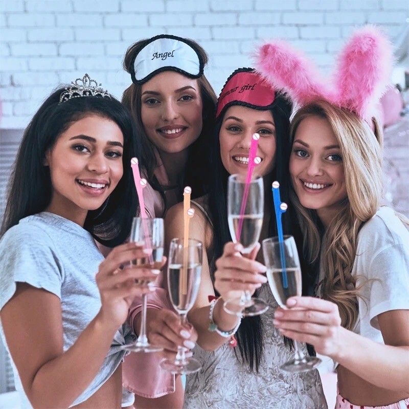 50 Novelty Penis Straws Bachelorette Party Supplies Decorations Dick Drinking.