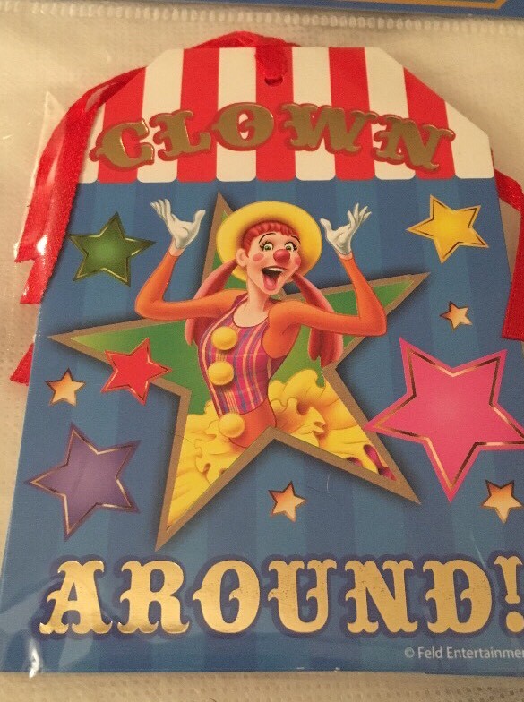 CIRCUS Gift Tags Circus Party Ringling Bros Barnum Circus CLOWN BIG TOP 8pc MINT
