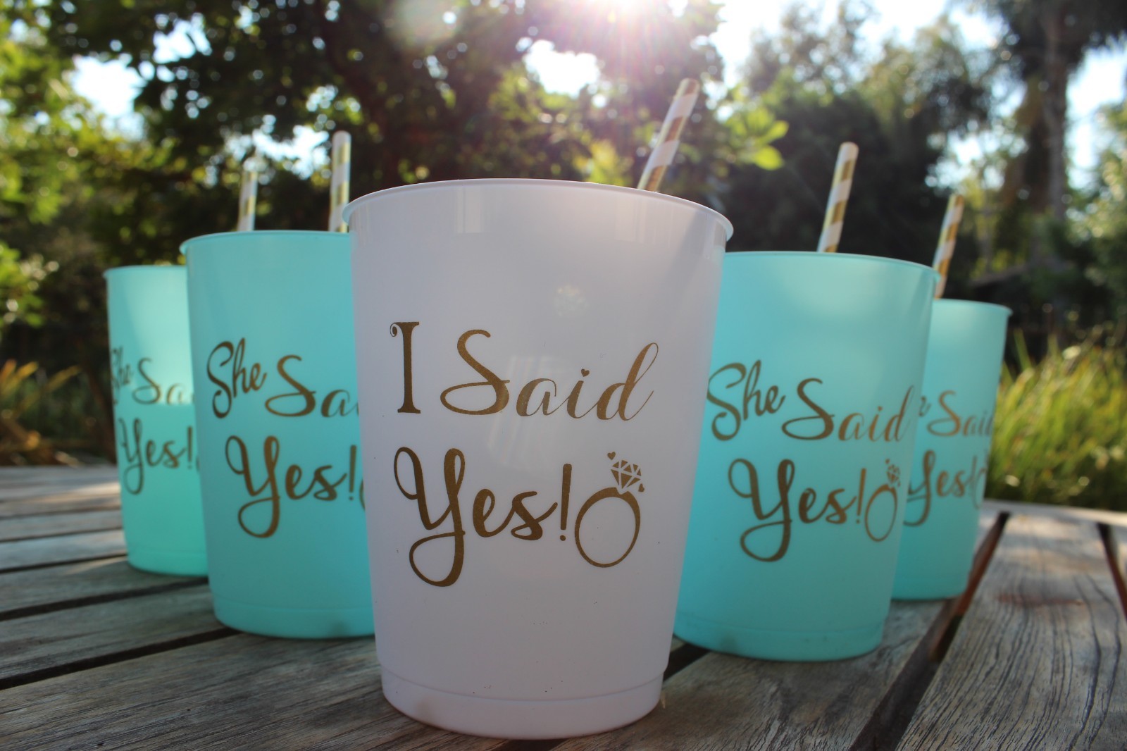 36 PIECE BUNDLE | Bachelorette Party Cups + Bridal Temporary Tattoos + Straws