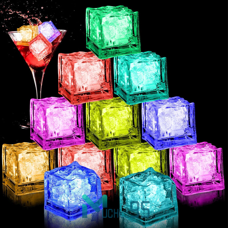 Light Up Ice Cubes Multicolor Glowing Flashing Ice Cubes for Drinks Club Party
