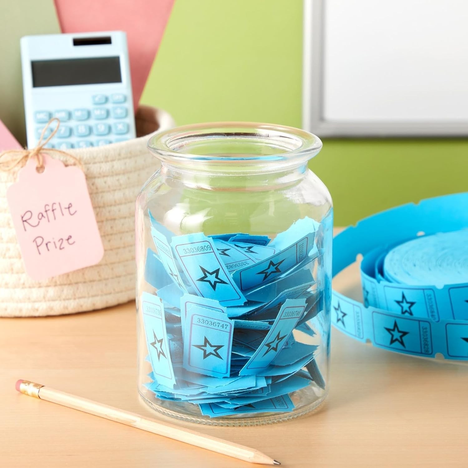 Convenient 2000-Count Blue Star Raffle Tickets – Ideal for School & Fundraisers