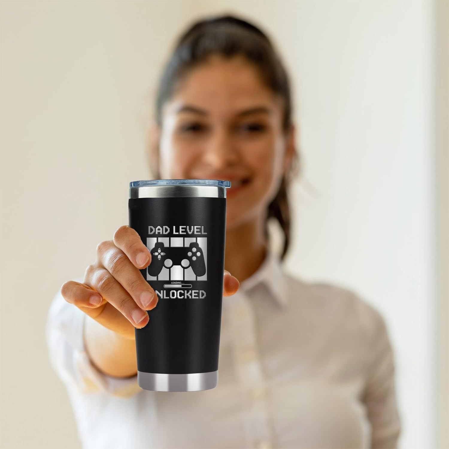 Dad Level Unlocked Tumbler 20 oz – New Dad Gifts First Time – Promoted To Dad…