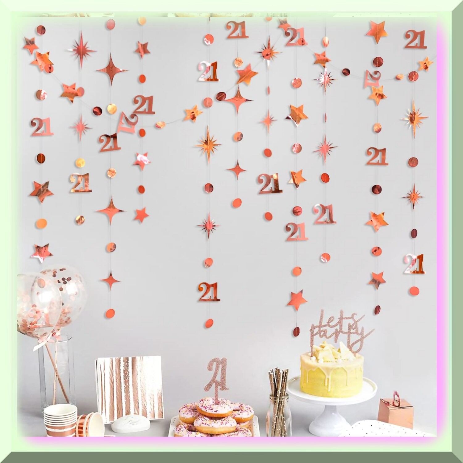 Rose Gold Celebration Kit with Dot Garland and Stream