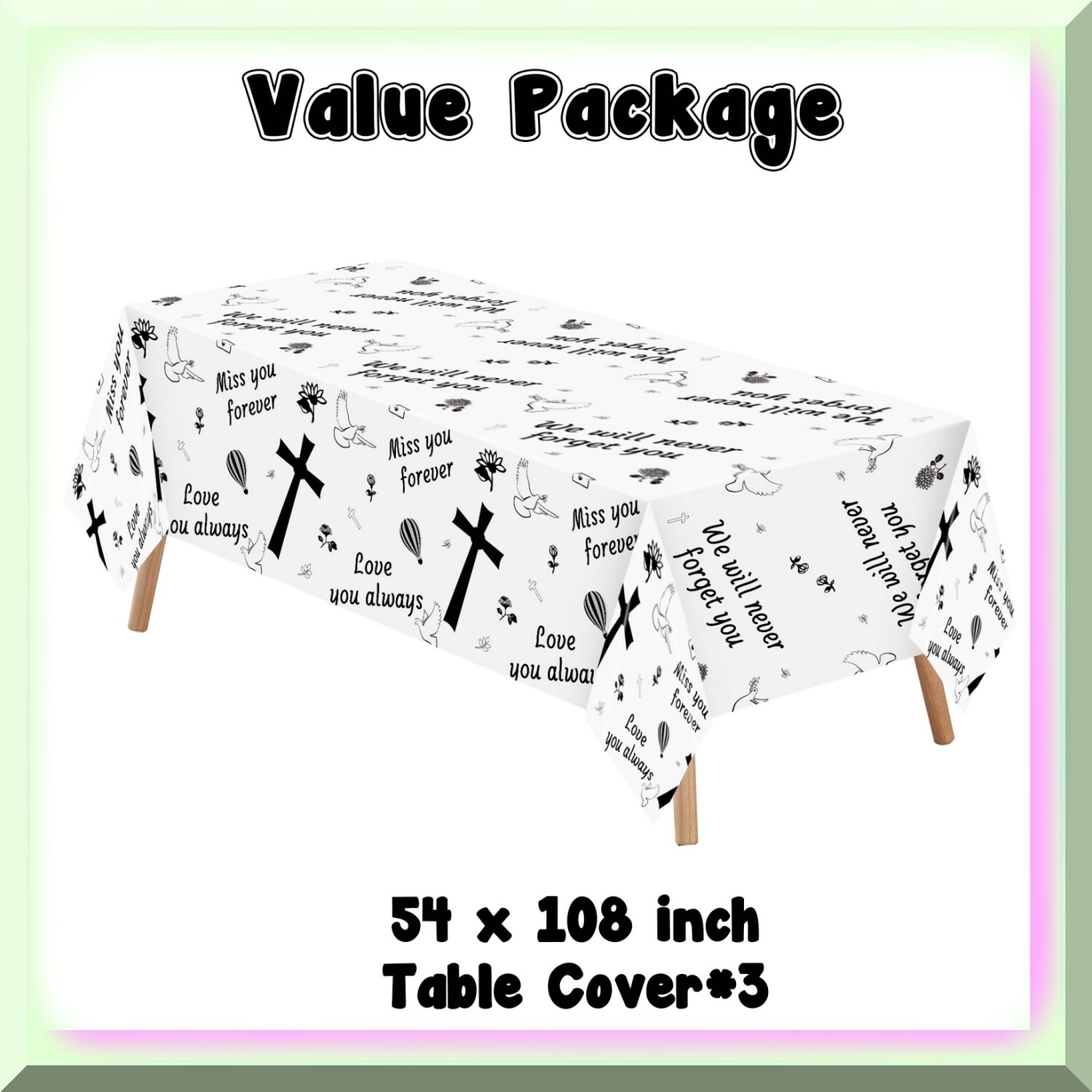 Waterproof Disposable Plastic Tablecloth Set