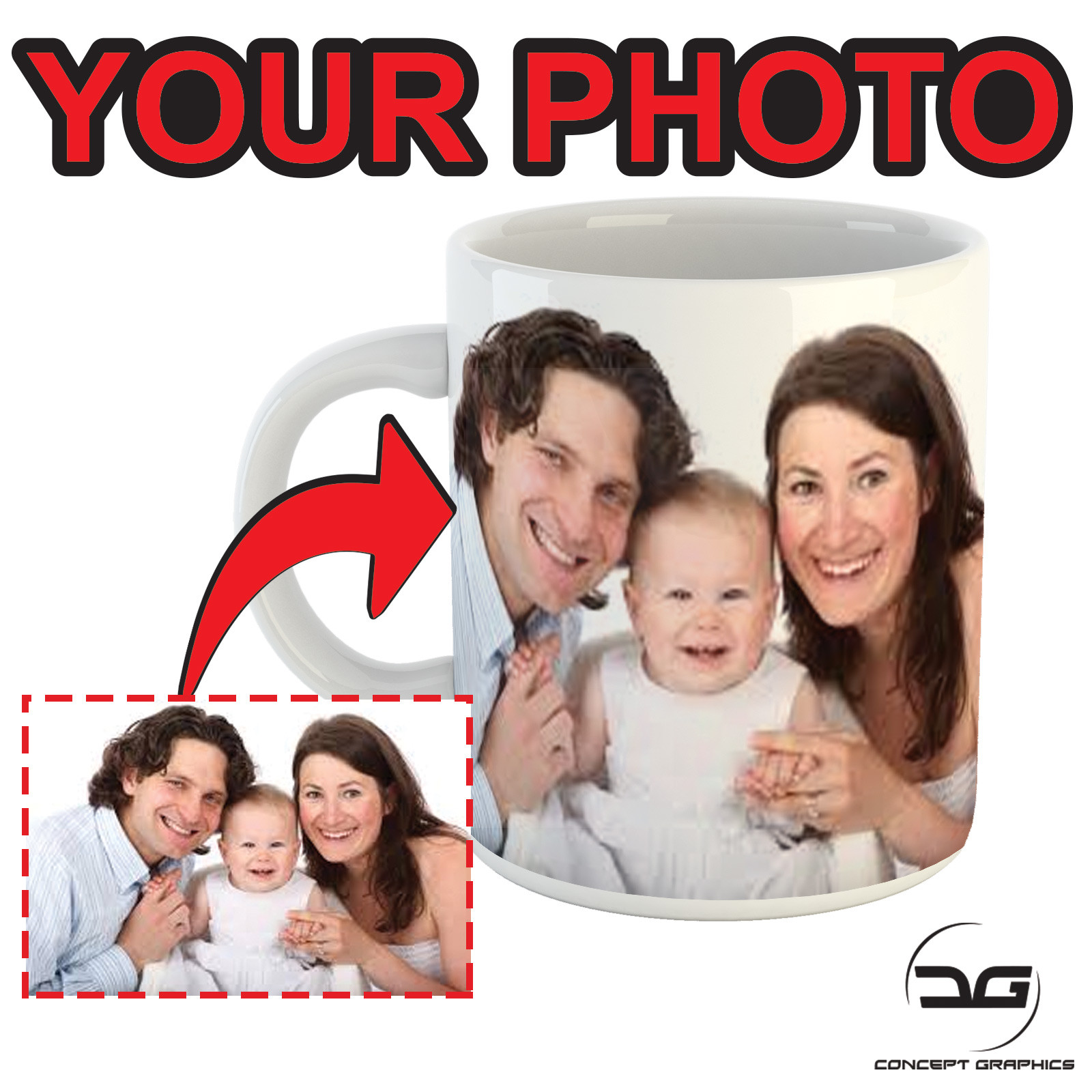 Custom Personalised Photo Coffee Mug Cup Printed With Your Image Present/Gift