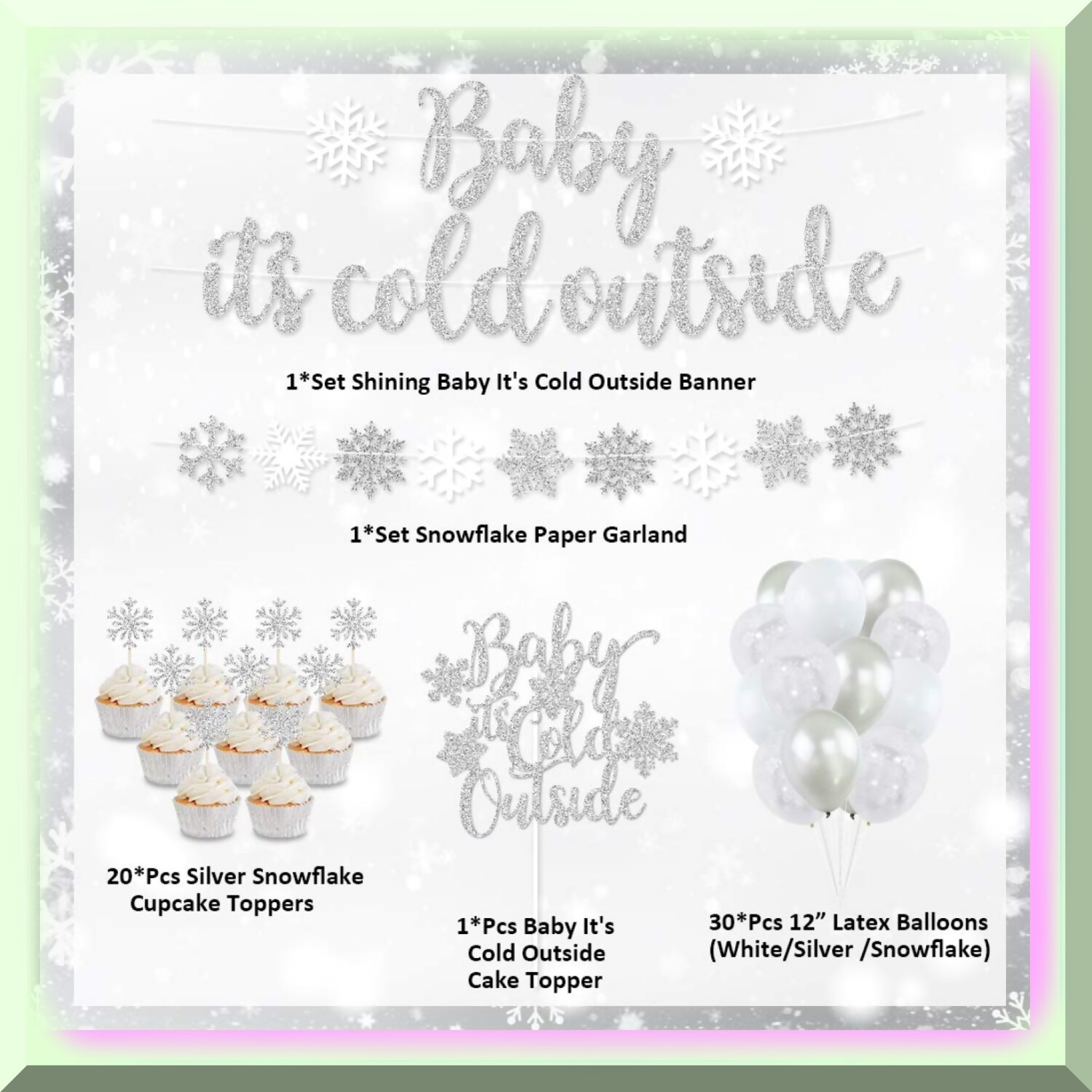 Winter Celebration Kit with Snowflake Decorations