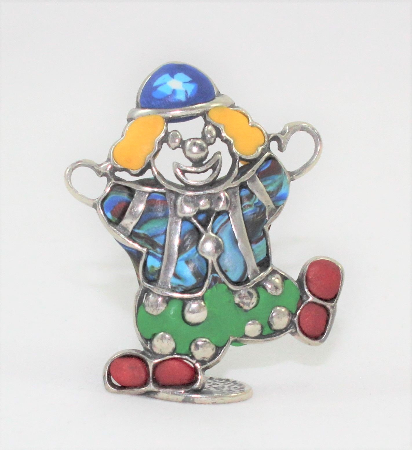 Vintage 925 Silver Clown Figurine Baby Birth Favor