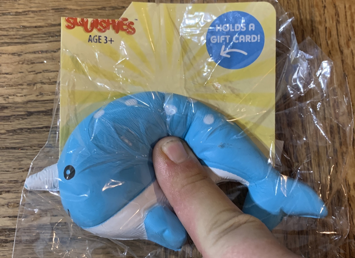 Squishies Soft 4.5″ Blue Narwhal Any Occasion Gift Card Holder