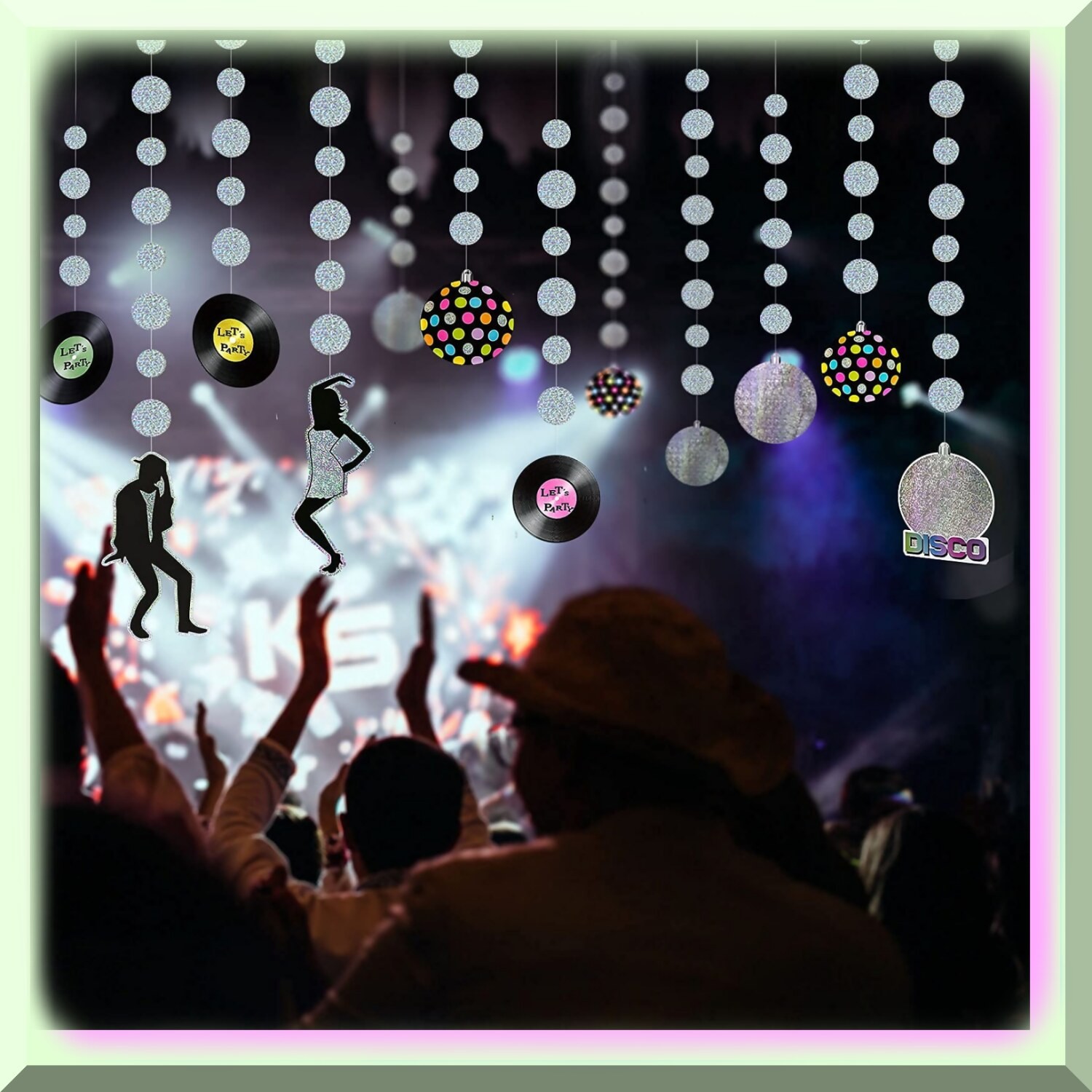Euphoric Holo Ball Disco Garland 12 Decorations