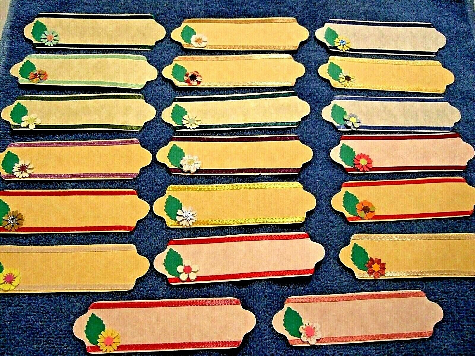 20 Handmade Embellished Scrapbooking Or Gift Tags – Pastel Colors #186 – NEW