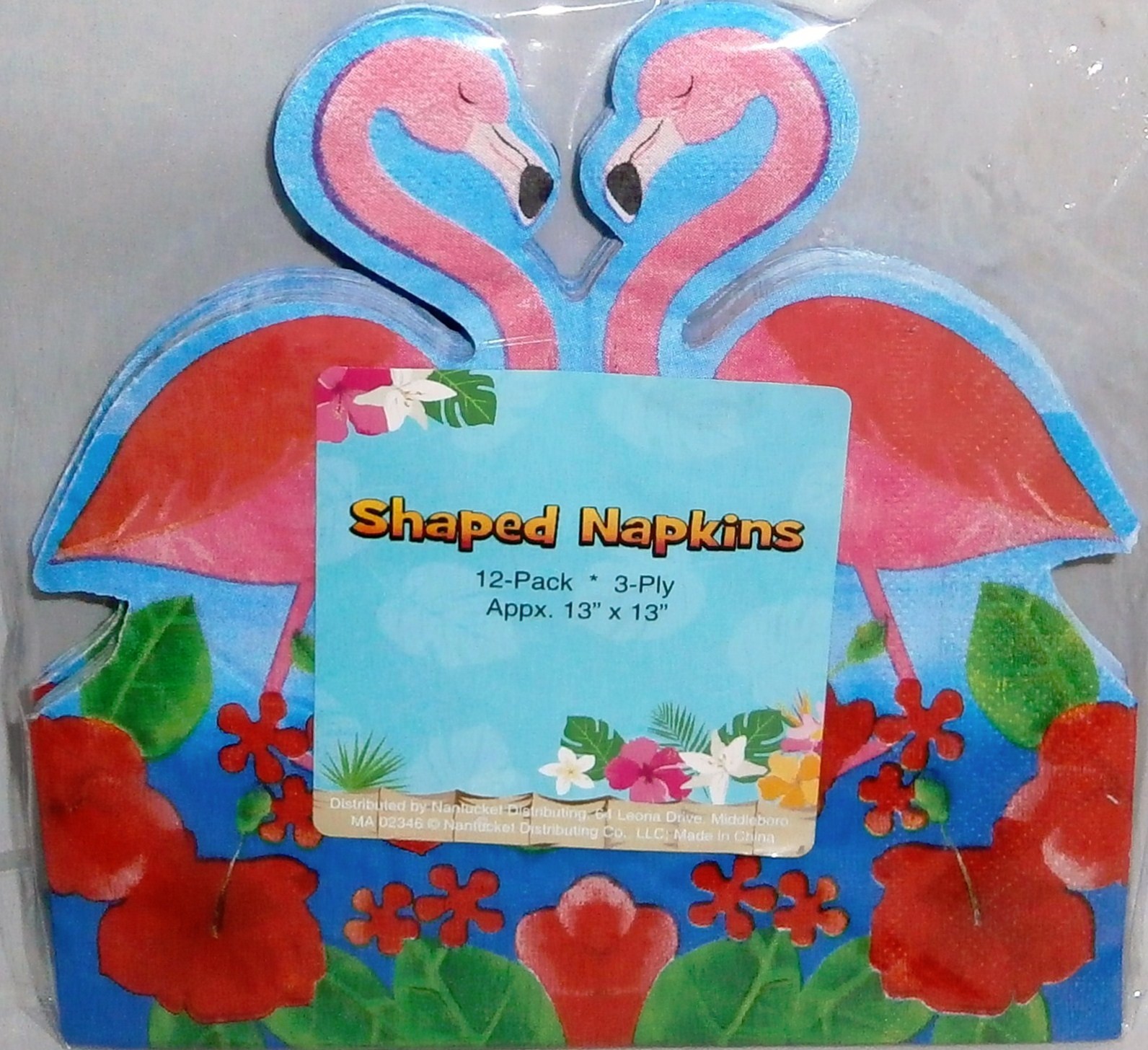 PINK FLAMINGO Shaped Napkins 12 Ct 3-Ply 13″ x 13″