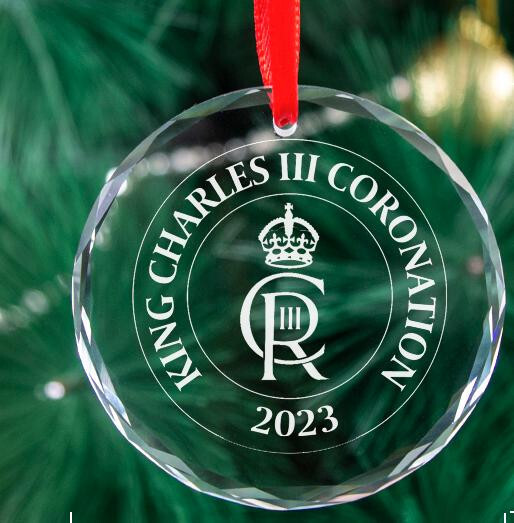 King Charles III Coronation Crystal Christmas Tree Ornament