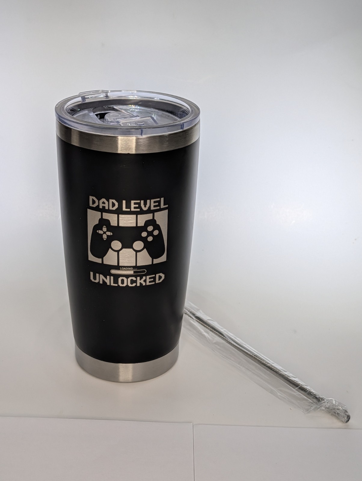 Dad level unlocked Tumbler 20oz – New Dad Gifts for First Time Daddy,