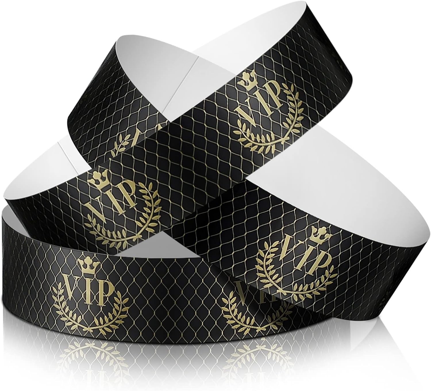 VIP Wristbands, 500 Count, Black, Plastic, Waterproof, 9.84″ x 1.2″