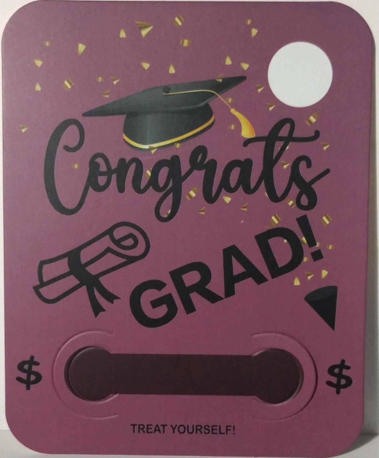 High School / College Graduation Money Holder Card – Purple 4″x5″ – New