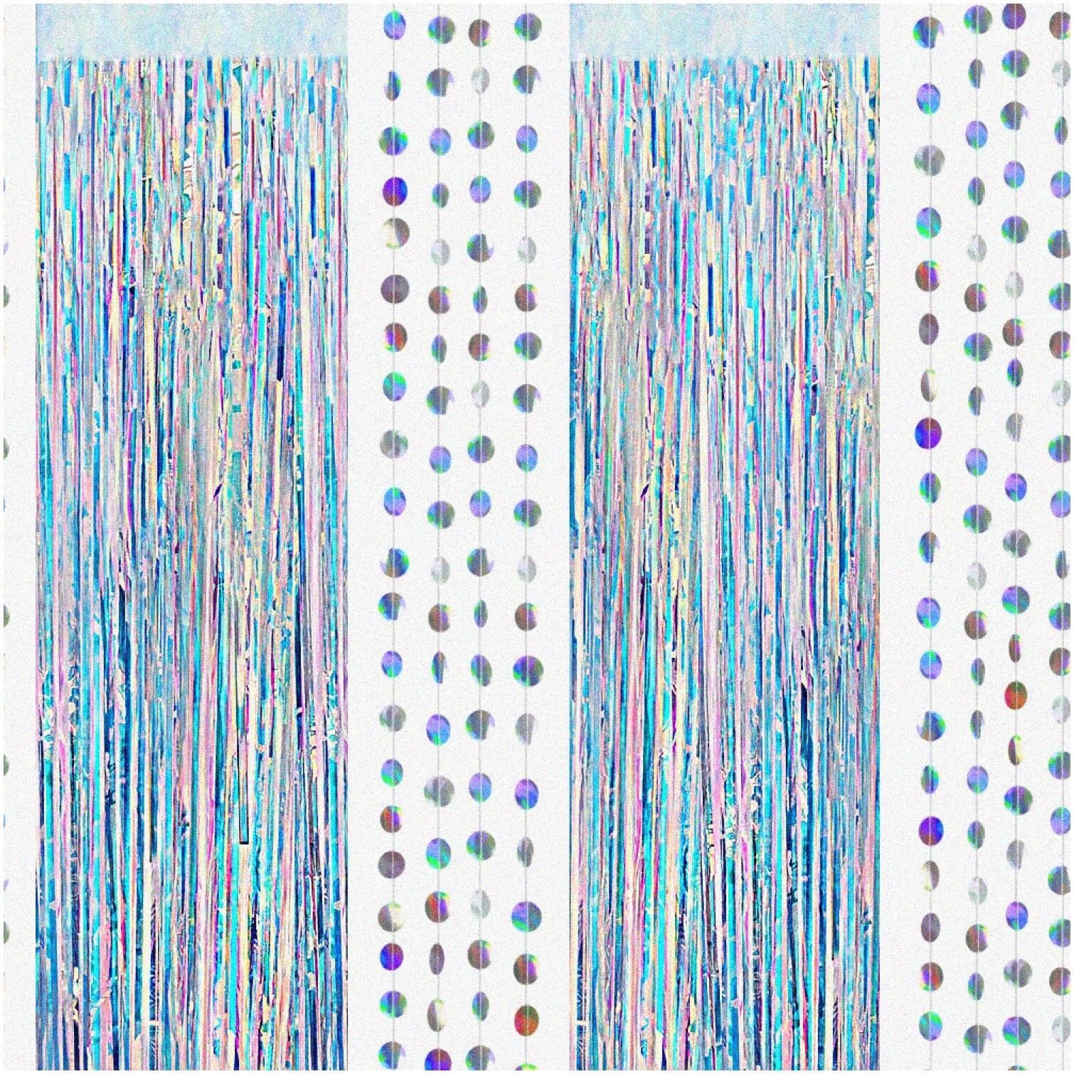 Iridescent Tinsel Fringe Party Decorations with Garlands