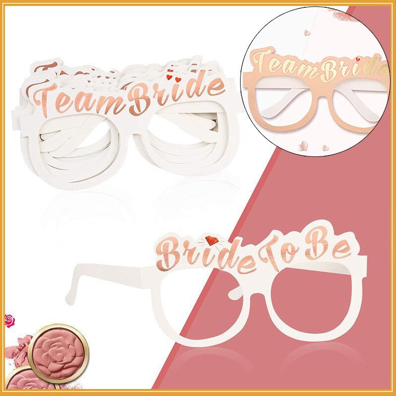 Night Party Game Props Glasses Team Bride Glasses Rose Gold 10PCS Bride Glasses