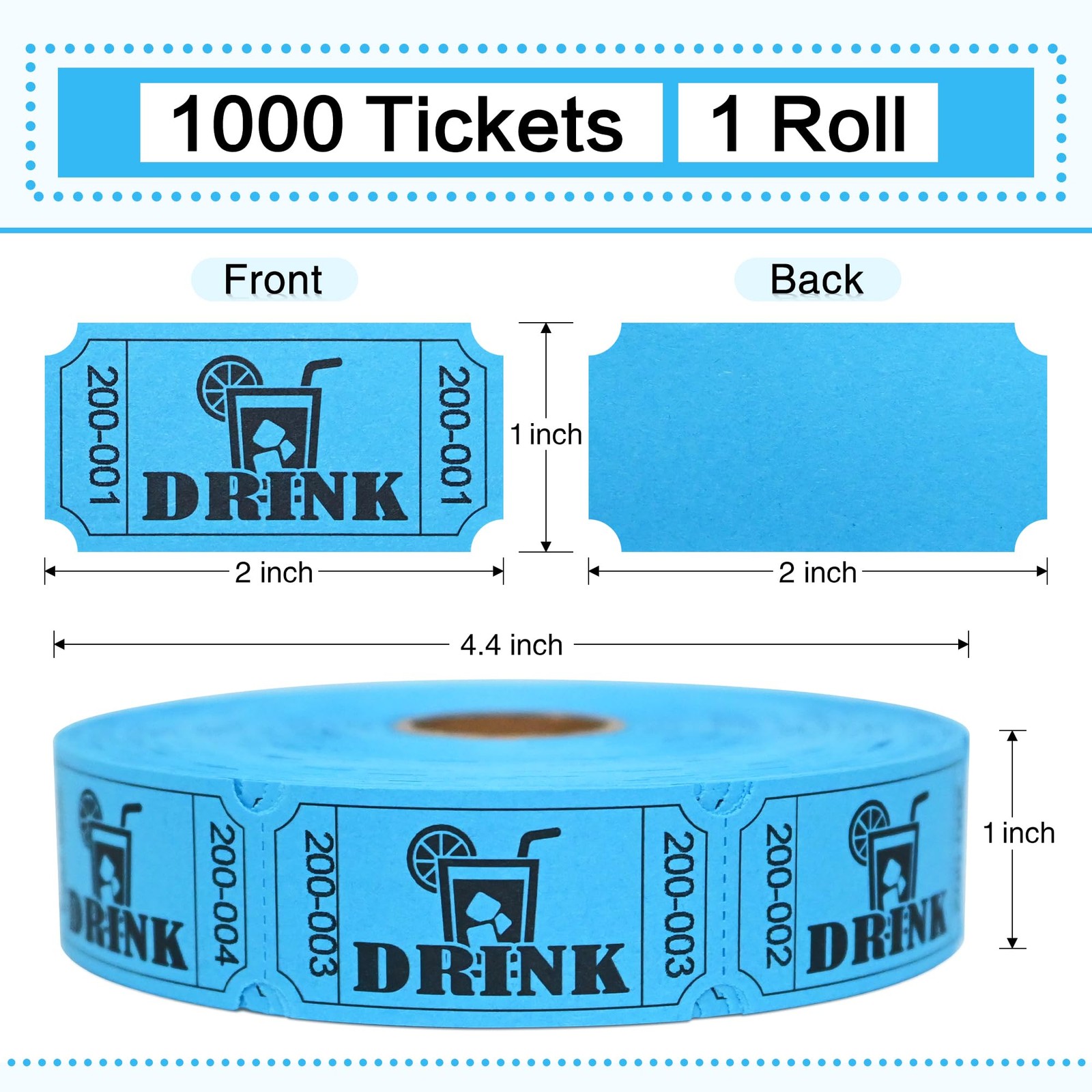 ESSENTIAL 1000 Raffle Tickets Rolls, Drink Tickets Single Roll for Events, Le…