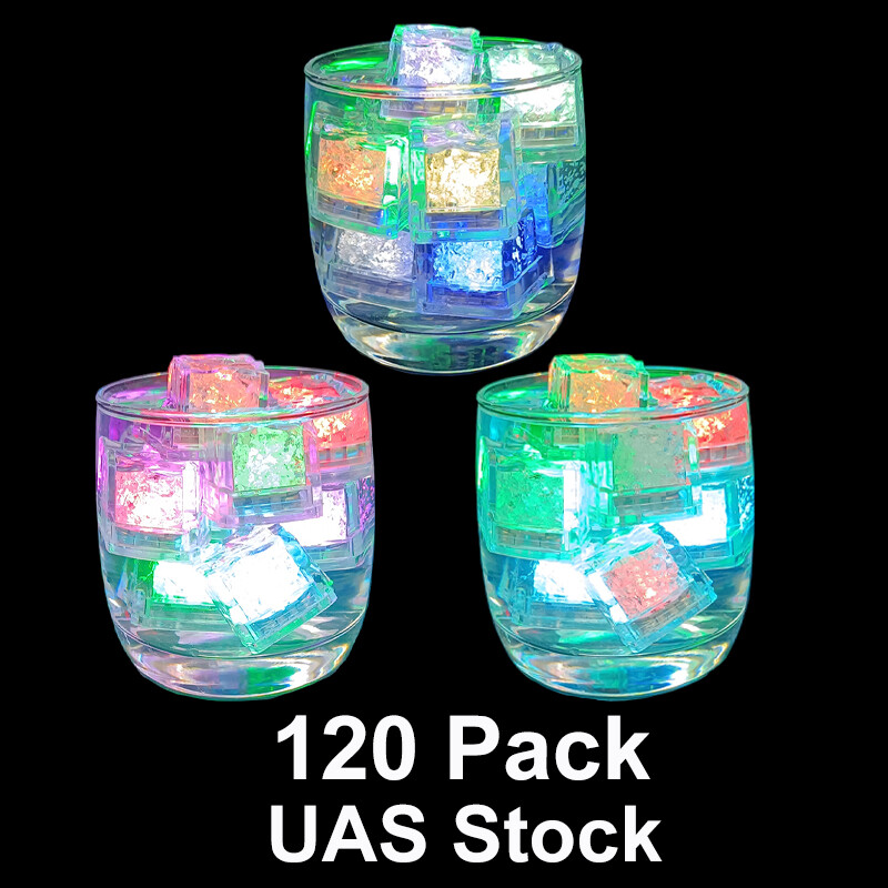 120PCS Glowing Flashing Ice Cube for Club Bar Club Party Wedding Pool Decoration