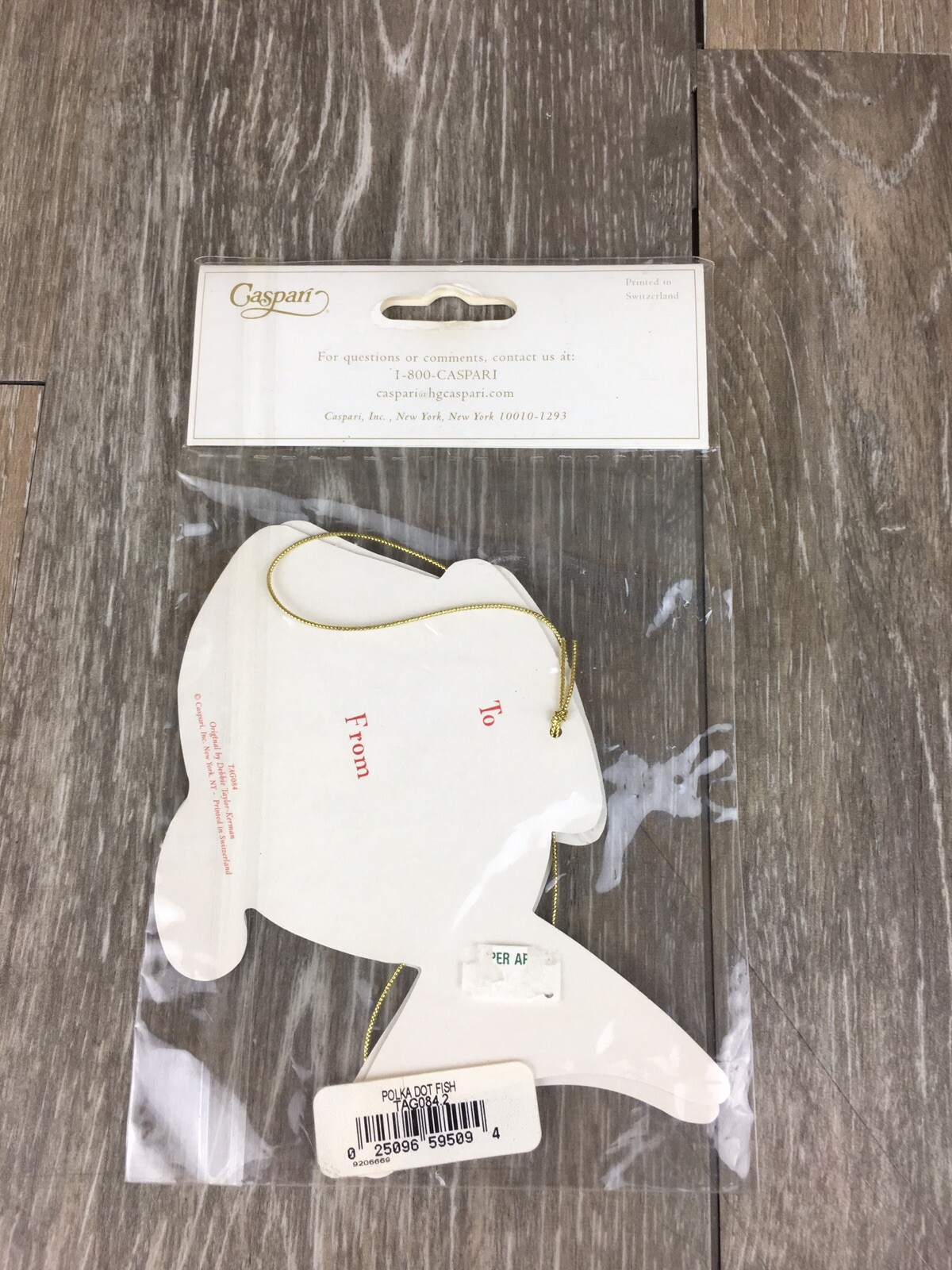 Caspari Gift Tags Hanging Ornament Style 2 Pack By Debbie Taylor Kerman Fish