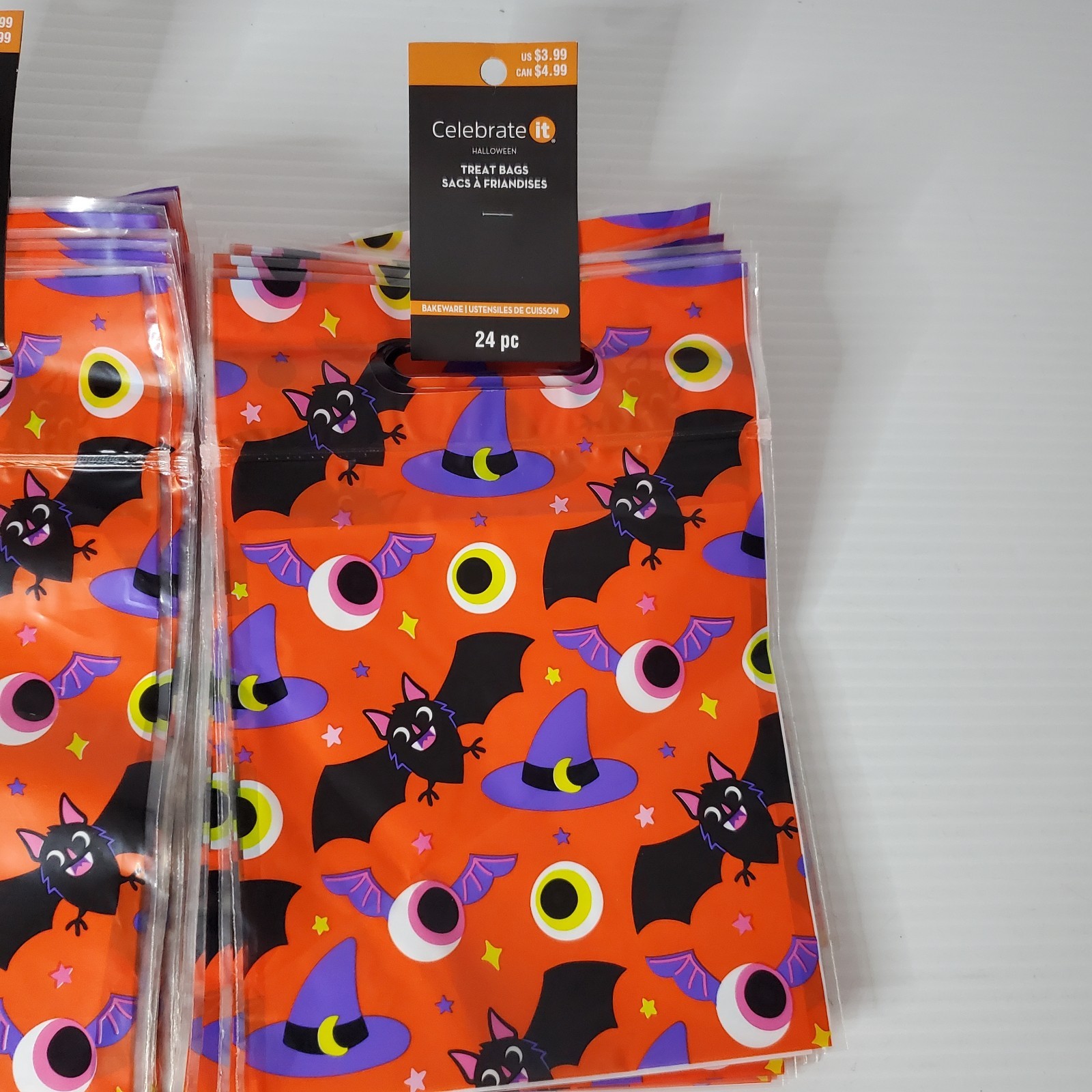 Halloween Party Trick Or Treat Bags 6″x9″ Celebrate It Bat Witch Hat Spider Lot