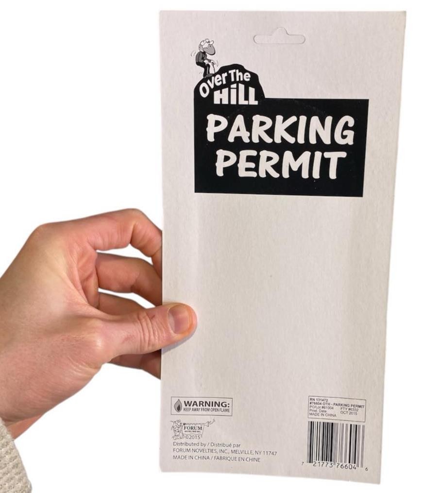 OLD FART Parking Permit – Over the Hill – Funny GaG Prank Classic Joke