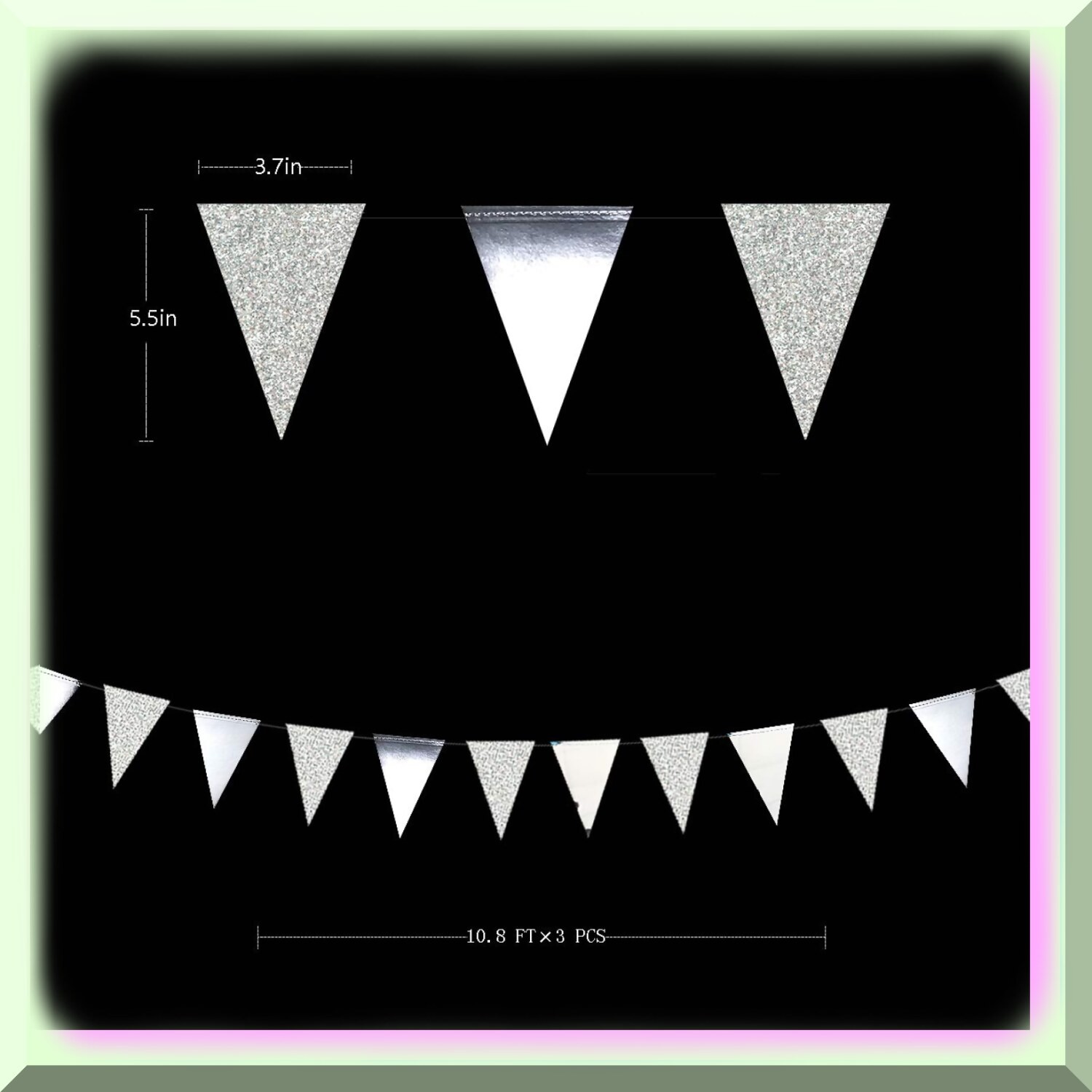 Silver Triangle Celebration Banner 9m