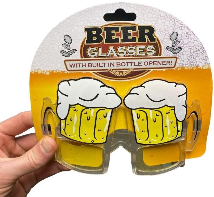 Beer Mug Bottle Opener Glasses – Party Shades Mardi Luau Drinking Sunglasses