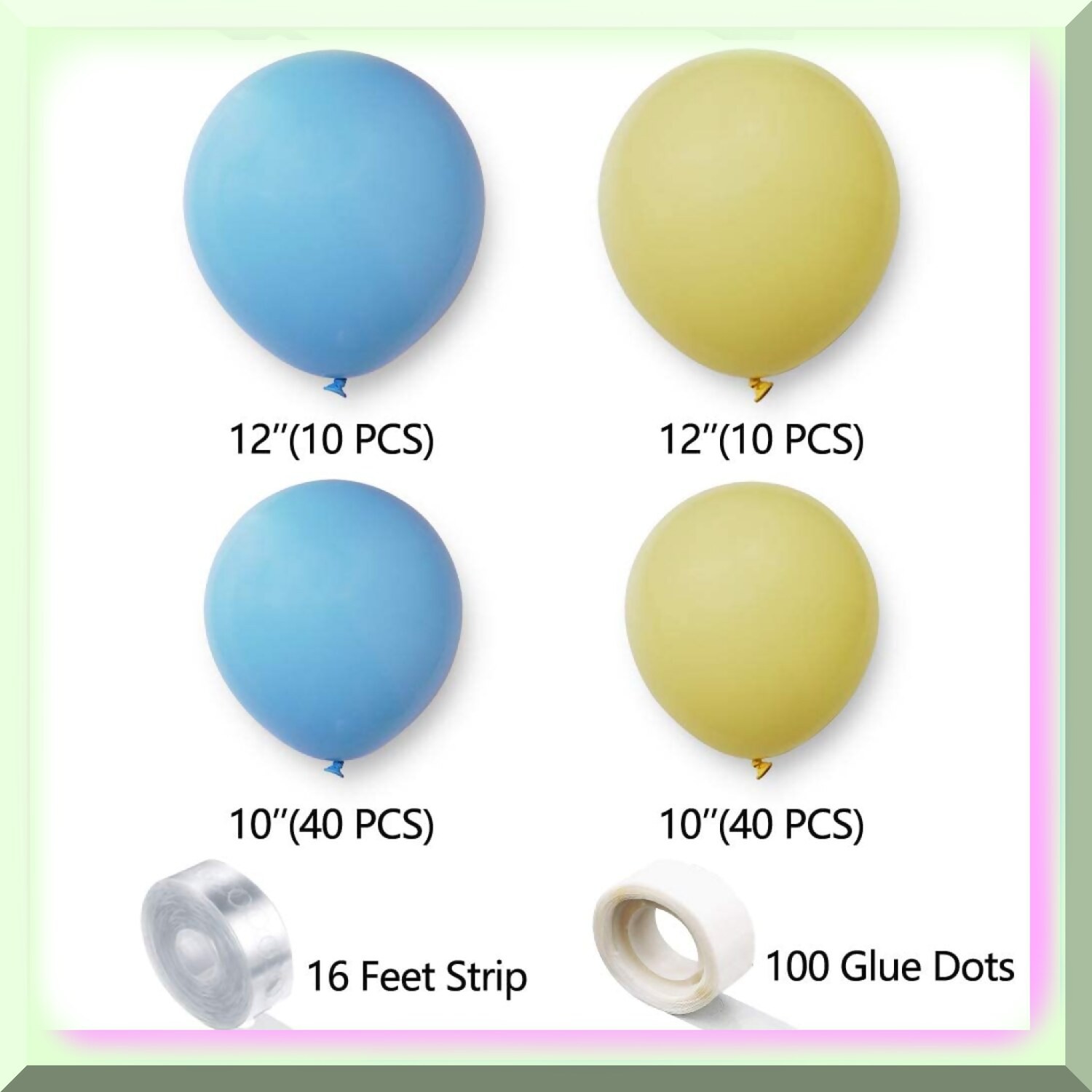 Pastel Blue and Yellow Balloon Garland Arch Kit