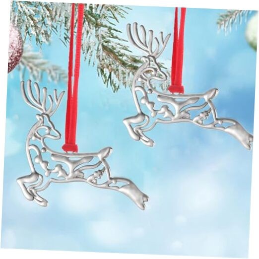 6PCS Christmas Ornament Metal Snowflake Ornament for Christmas Tree Reindeer,6