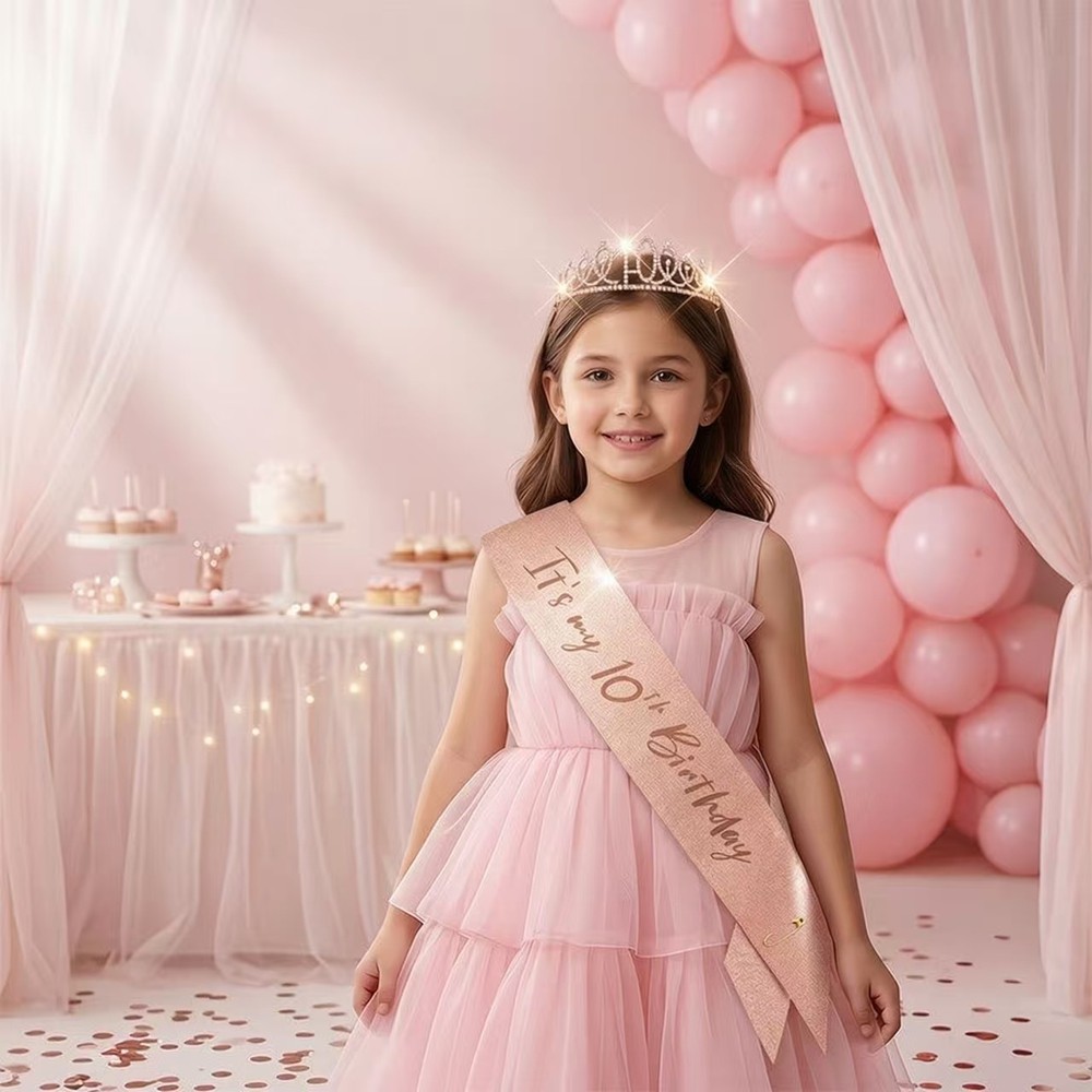 Tiara and Sash Set for Birthday Girls Women Milestone 10th – 40th