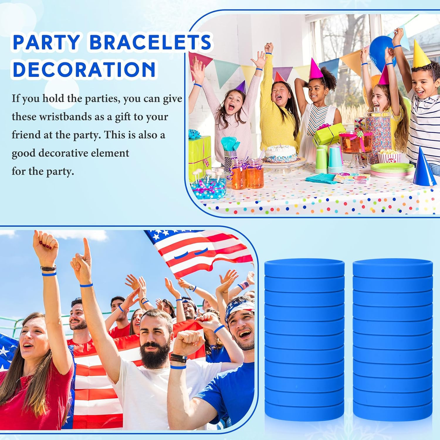 50 Pcs Plain Silicone Rubber Bracelets Elastic Rubber Wristbands Blank Colored B