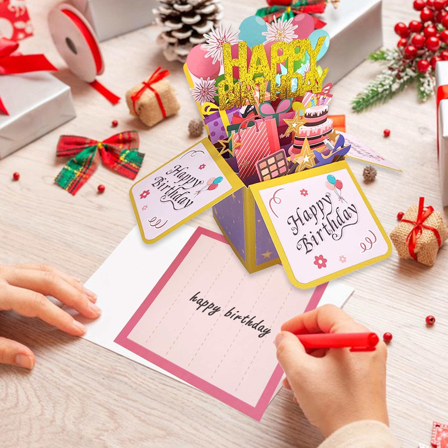 ROBBEAR Funny Happy Birthday Pop Up Card, 210 x 290 mm, Card