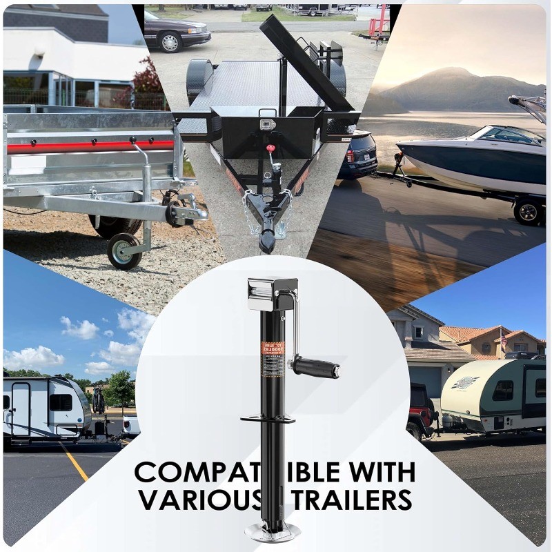5000 lbs A-Frame Trailer Jack, 15″ Lift, Adjustable 5-Level Drop Leg