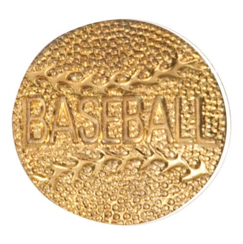 Gold Finish Metal Baseball Pin TIE TACK Sport School Varsity Insignia Chenille