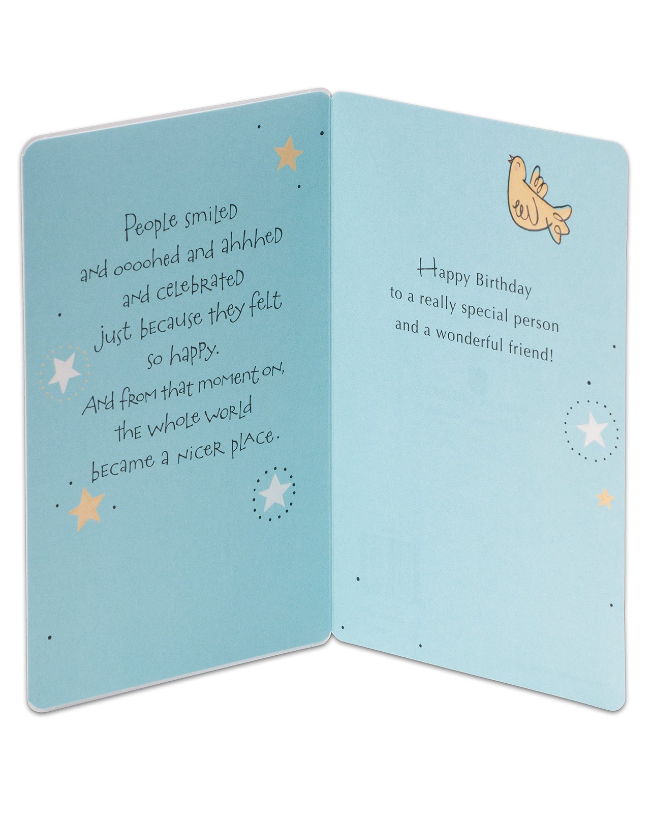 American Greetings Birthday Card for 5.5 inches x 7.5 inches, Birds and Stars