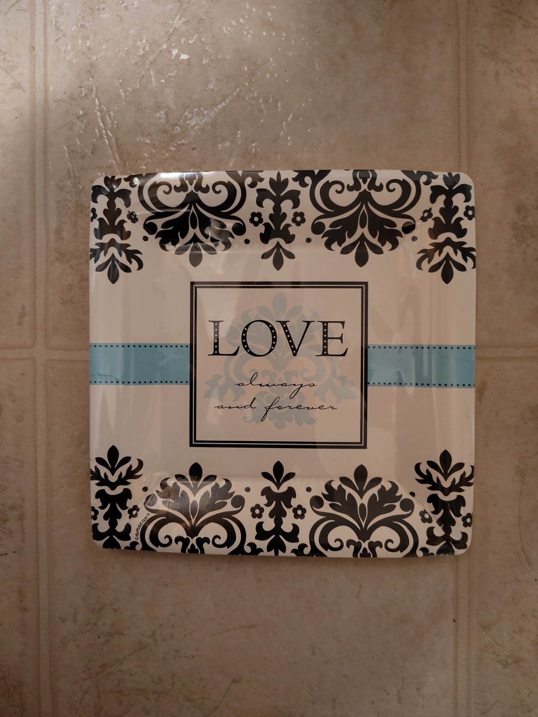 Love & Forever 48ct 2ply Luncheon Napkins 12 7/8” Dinner Plates 10 1/4in Bundle