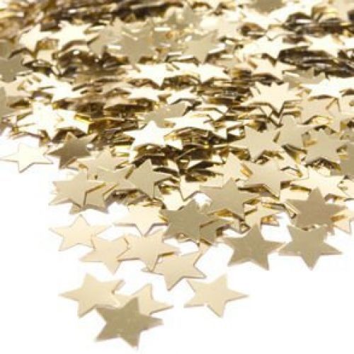 4 Sealed Gold Metallic Confetti Stars .5 oz Bag Wedding Scrap Book Party Decor