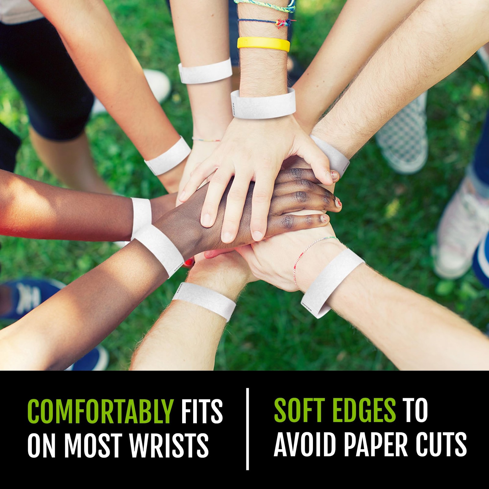 1,000 WristCo White Tyvek Wristbands for Events – Comfortable 1,000,