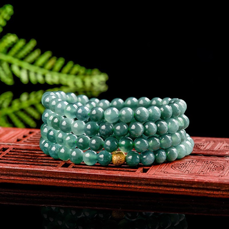 6mm Jadeite Round Bead Necklace Chain Healing Crystal Women Men Jewelry Gift 22″