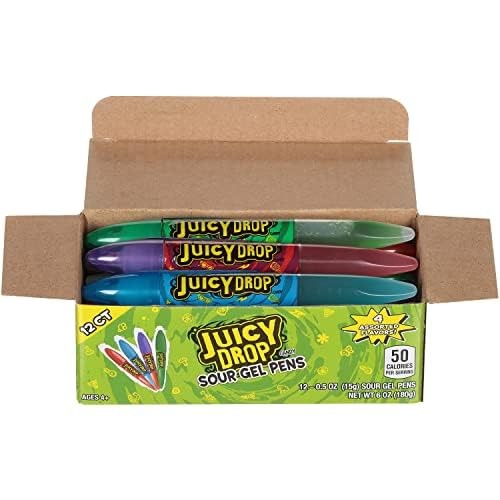Juicy Drop Sour Candy Gel Pen, 12 Ct Pens 12 Count Box, Blue