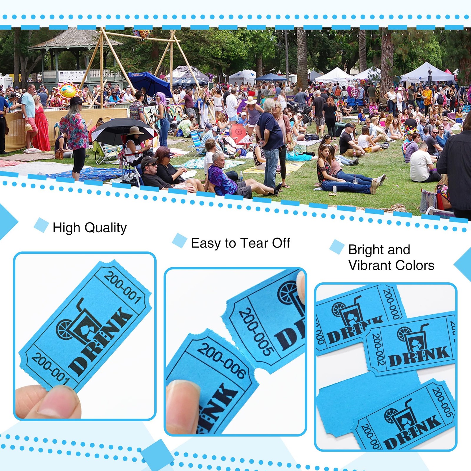 ESSENTIAL 1000 Raffle Tickets Rolls, Drink Tickets Single Roll for Events, Le…
