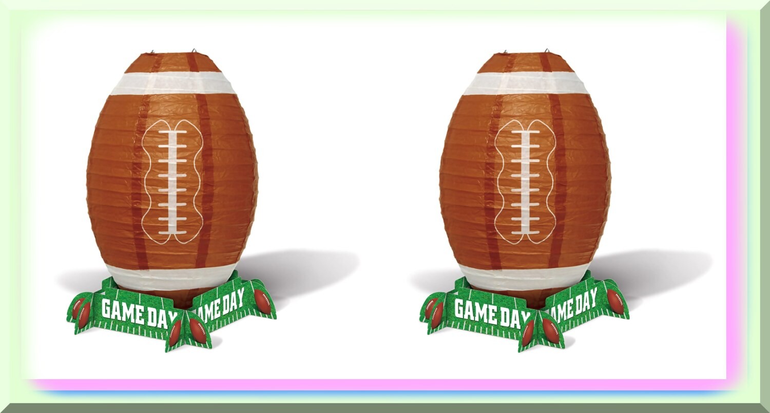 Football-themed Paper Lantern Centerpieces